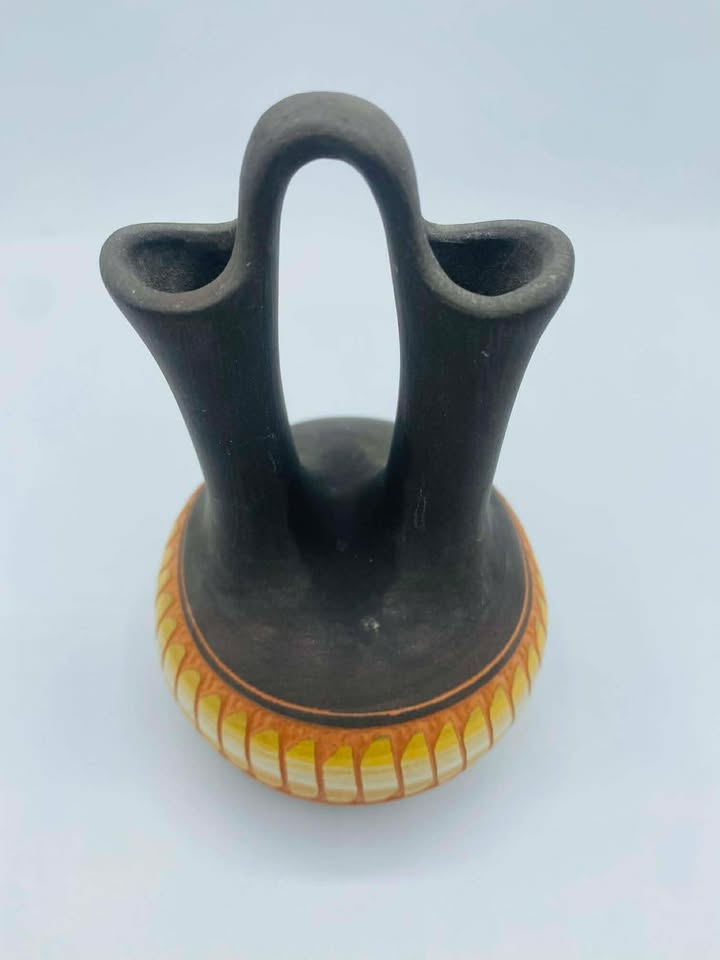2000 Signed C. Billy (Diné) Navajo Hand‑Carved Wedding Vase