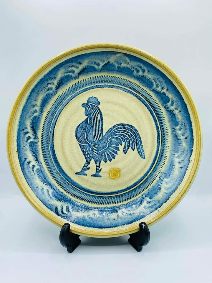 609445939_1595797345174593_480564867992871332_n 1980s Handmade Studio Pottery Plate Signed and Stamped Rene McCutcheon