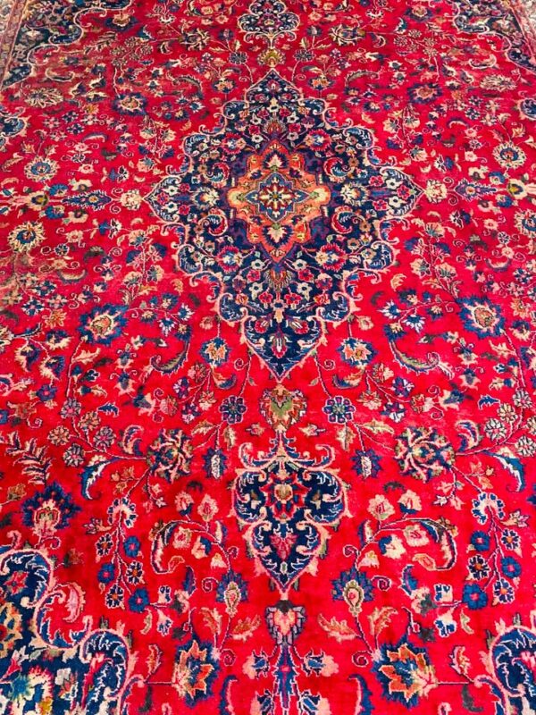 609719004_1205710491145916_4842480064106661985_n Origin "Mashhad" Persian Tribal Rug Hand Knotted Natural Dyes with Central Medallion and Floral Patterns 10'3" X 7'