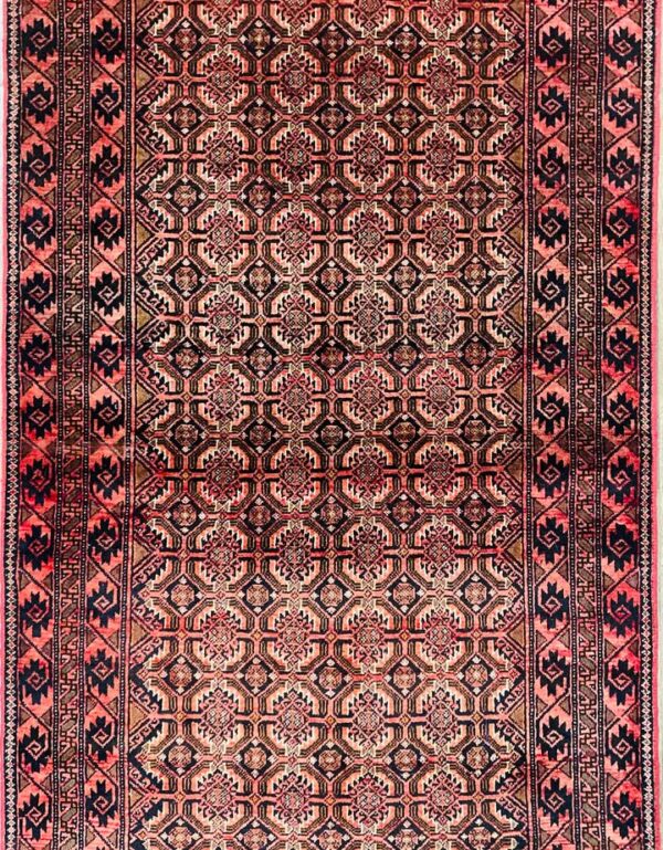 609719004_1364924354942115_39116303837255309_n Origin "Baluch" Persian Rug Hand Knotted Natural Dyes with Repeating Geometric Patterns 6'6" X 3'4"