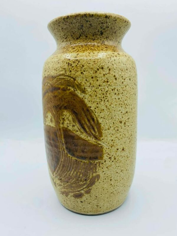 609901871_1791859968197397_4974161467463210352_n Signed "Tamarack Studios" Rustic Carved Stoneware Pottery Vase