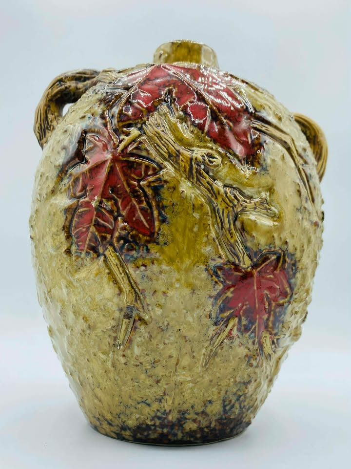 Mid Century Modern Fat Lava West Germany Pottery Textured Vase