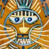 610468801_1368978371018417_8546941070756448742_n Mid Century Inspired Hand‑Painted Triangular Ceramic Dish Abstract Face Design by Zheng Ruixiu