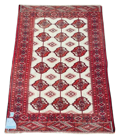 610626006_1384305742559733_524528411258931484_n-removebg-preview Origin "Turkmen" Persian Tribal Rug Hand Knotted Natural Dyes with Repeating Geometric Patterns 5'4" X 3'10"
