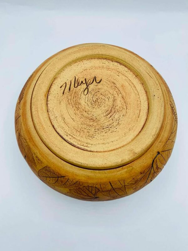 Vintage Meyer Malabar Pottery Leaf Imprint Vase