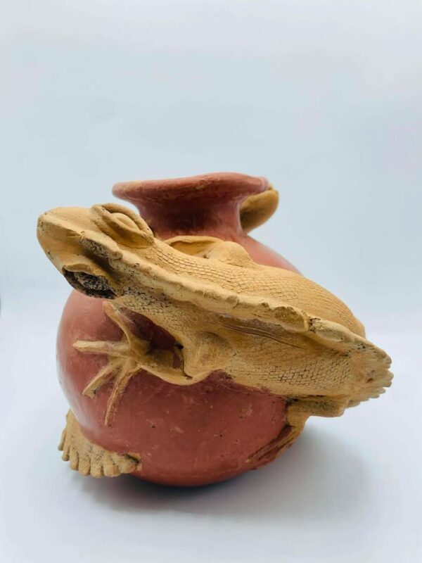 610800353_1531321771732848_4767843122517957395_n Vintage Mexican Terracotta Lizards Pottery Vase