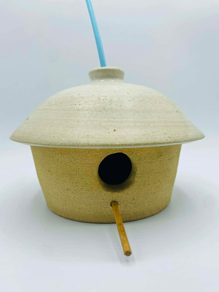 1973 Handmade Studio Pottery Birdhouse Signed "Battia" Canada
