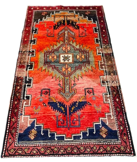 611002573_876174348226355_5951716939983565004_n-removebg-preview Origin "Hamedan" Persian Tribal Rug Hand Knotted Natural Dyes with Geometric Patterns 7' X 4'