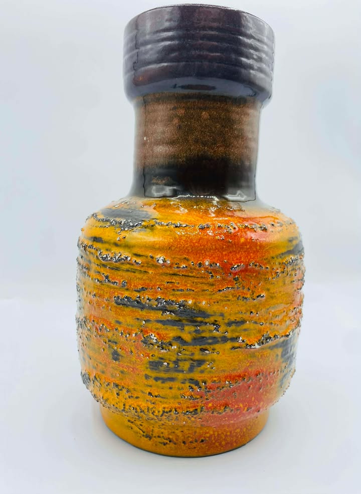 1960s-1970s West Germany Fat Lava Pottery Vase By Carstens Tonnieshof