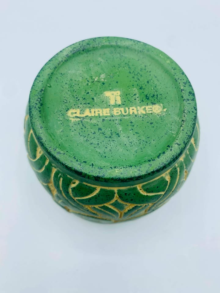 Signed "Claire Burke" Handcrafted Studio Pottery Vase/Pot