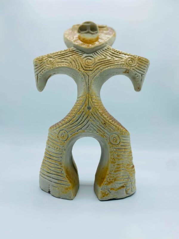 Heart Shape Dogu Ceramic Figurine Most Likely Made in Japan