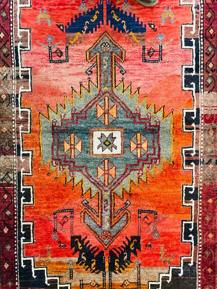 612051741_1196588775373602_4162961386222254764_n Origin "Hamedan" Persian Tribal Rug Hand Knotted Natural Dyes with Geometric Patterns 7' X 4'