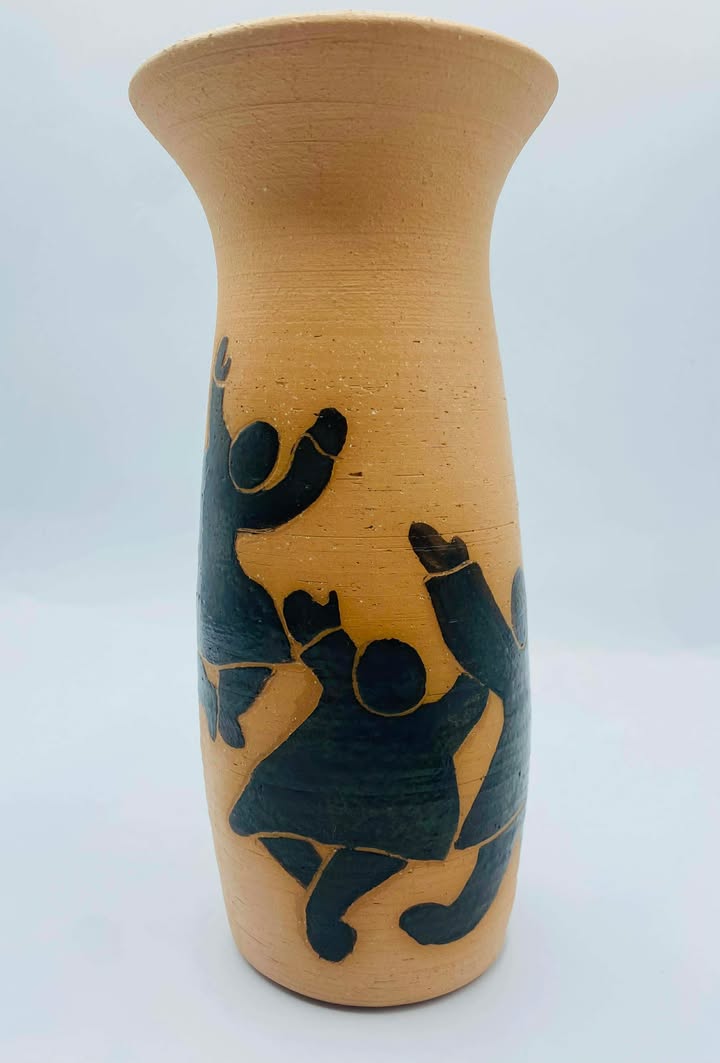 Signed "AA" Mexican Folk Art Pottery Vase