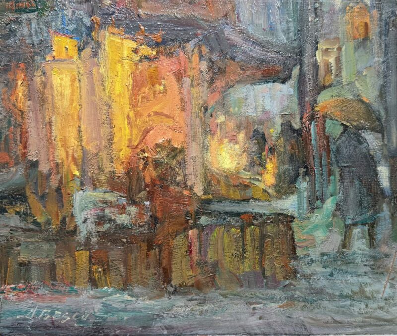 Winter Evening at the Market Riverdale Toronto