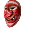 623396422_1352329750243197_4628228792024925977_n-removebg-preview (1) Decorative Hand-Carved Wooden Mask with Red & Silver Finish (20th Century, Folk Art)