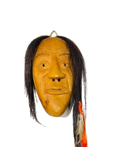 624549154_880820058253217_7500905993053080117_n-removebg-preview Indigenous-Inspired Carved Wood Mask with Horse Hair