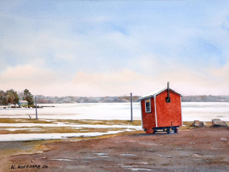 Bay With Red Hut