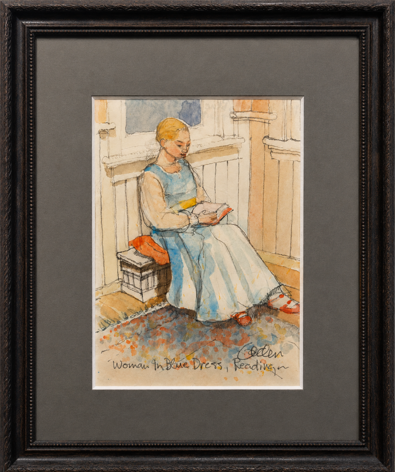 Woman In Blue Dress, Reading